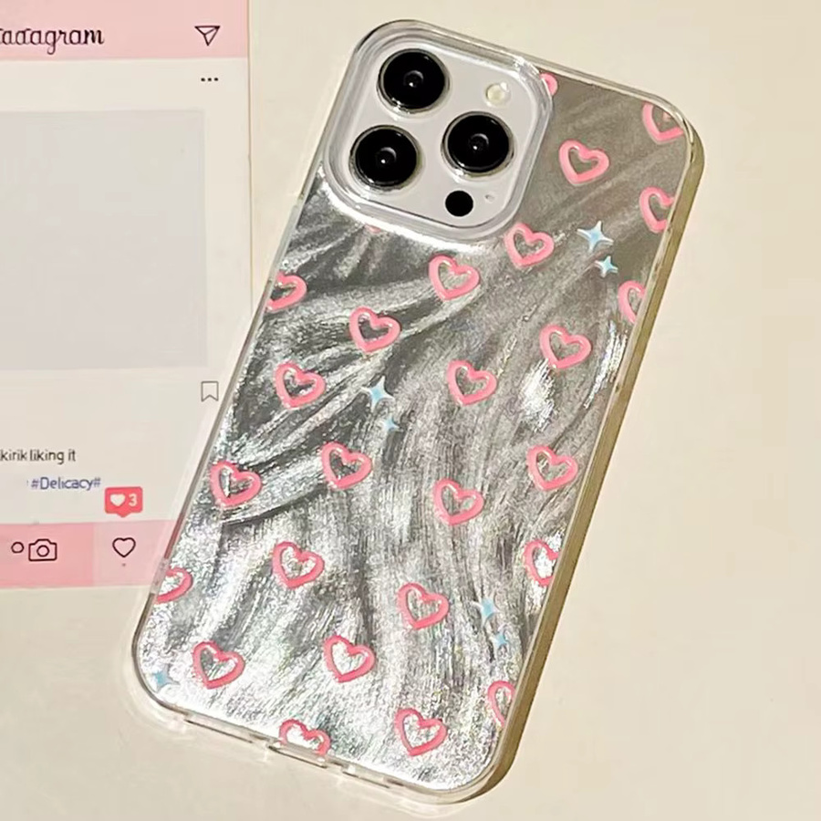 FunYudas Handyhülle mit rosa Herz-Design für iPhone 16 15 14 13 12 Pro Max und weitere Modelle - Bild 2