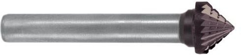 Exact 72455 Frässtift Hartmetall Kegel in Silber, Länge: 57 mm, Schaftdurchmesser: 6 mm - Bild 1