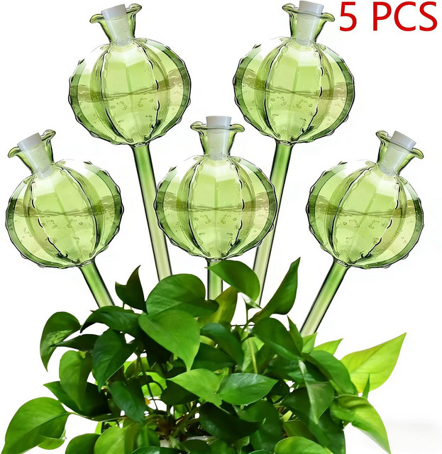 5 Stück automatisches Bewässerungsgerät in Kaktusform aus Kunststoff, grün - Bild 1