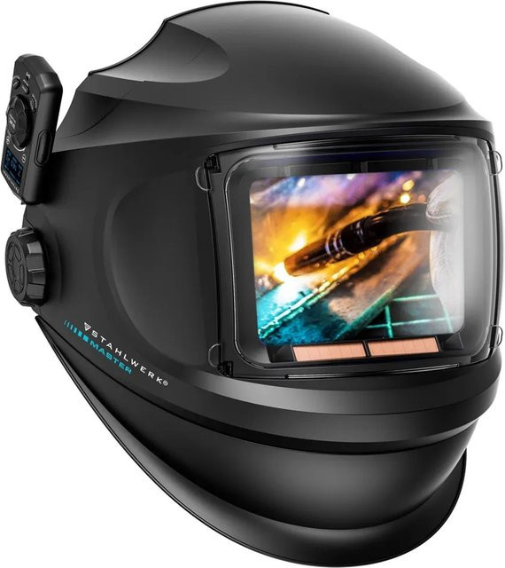 STAHLWERK Schweißhelm Master 3 In 1 mit Fernbedienung und klappbarem Visier in Schwarz - Bild 1