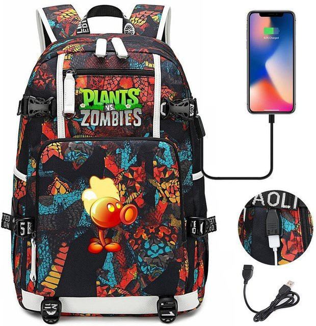 3-teiliges Schulrucksack-Set für Schüler aus Oxford-Stoff in Multicolour mit Schultasche, Schultergurt und Federmäppchen - Bild 1
