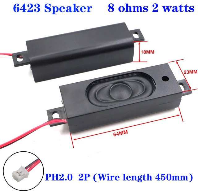 6 Paar HBXINTAO Passive Lautsprecher mit 2P PH2.0 Anschluss, Schwarz, für Computer, LCD-Monitor und TV - Bild 1