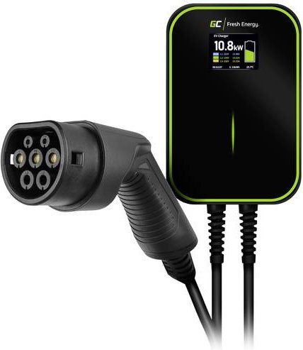 Green Cell EV PowerBox Wallbox Typ 2 32A 22kW in Schwarz mit Aluminiumgehäuse - Bild 1
