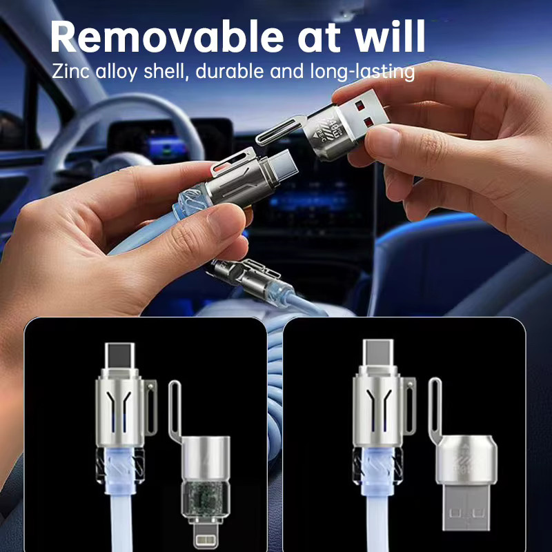 Setolgh 4-in-1 RGB USB-C-auf-USB-C-Kabel mit 240W PD-Schnellladegerät, Farbe: Blau, Länge: 1,8 m - Bild 5