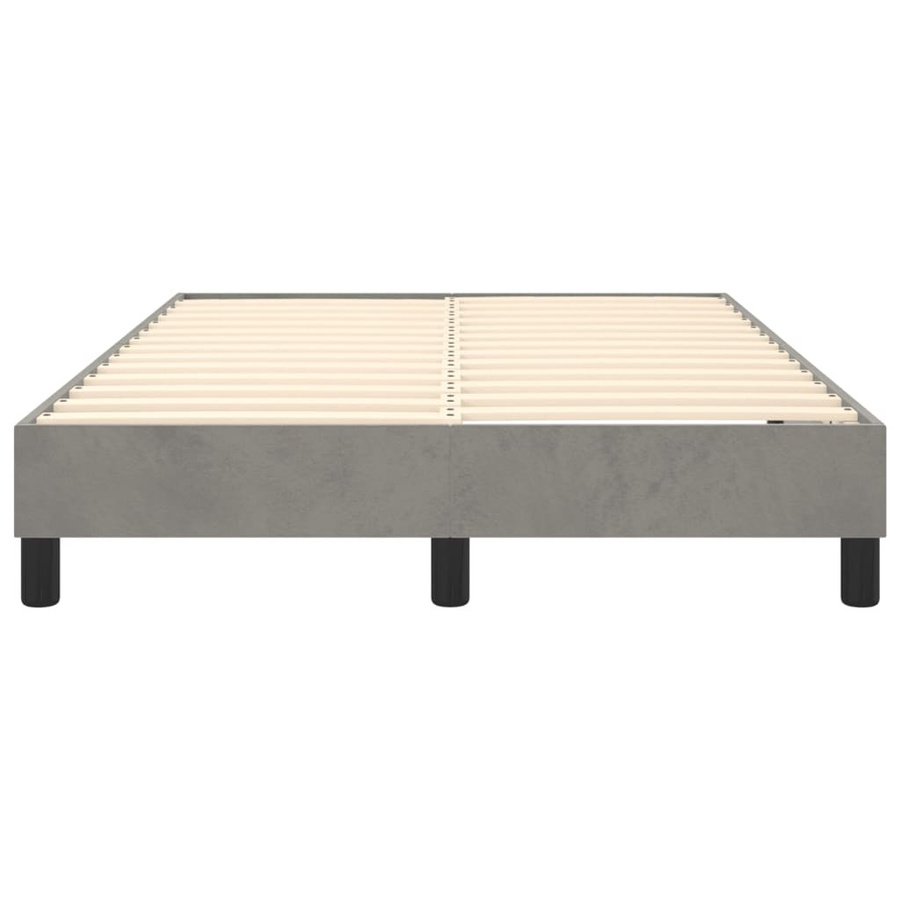 vidaXL Boxspringbett aus Samt in Hellgrau, B/T/H: 120 x 200 x 25 cm - Bild 3
