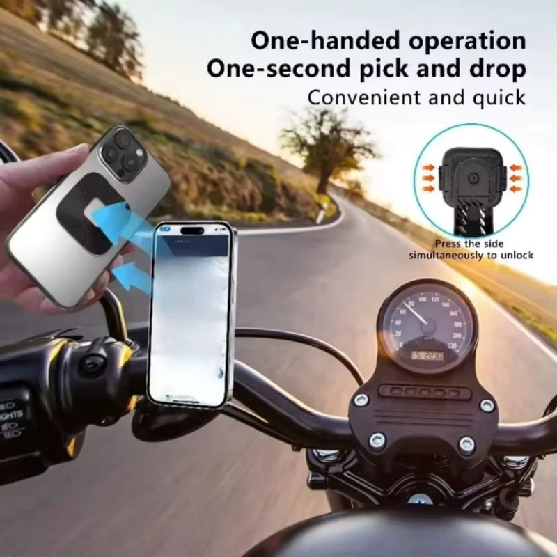 VIKEFON Magnetische Fahrrad Handyhalterung mit 360 Grad Rotation, abnehmbarer Lenkerhalterung für iPhone, Samsung und Xiaomi, Schwarz - Bild 5