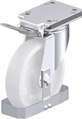 Blickle Stahlblech-Lenkrolle 940157 LH-SPO 201G-IS-FS in Weiß mit 200 mm Rad-Durchmesser und 900 kg Tragfähigkeit - Bild 1