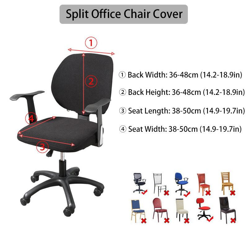 Elastischer Jacquard-Stuhlbezug für Bürostühle und Computerstühle, waschbar und abnehmbar, Navy Blau - Bild 2