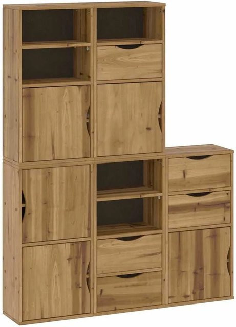 5er-Set vidaXL ODDA Beistellschränke aus Massivholz Kiefer in Braun, B/T/H: 40 x 24 x 79 cm - Bild 1