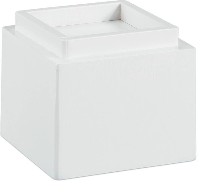 Relaxdays Möbelerhöher 4er Set aus Bambus in Weiß, B/T/H: 11,5 x 11,5 x 10 cm - Bild 1