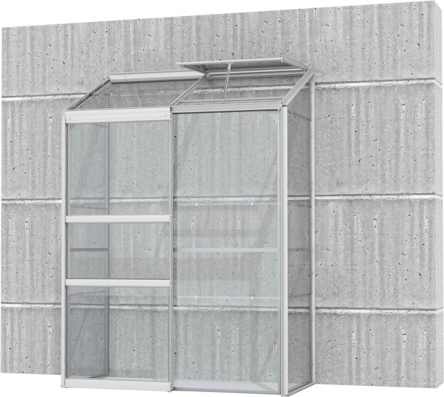 Vitavia Anlehn-Gewächshaus Ida 900 aus Aluminium eloxiert mit ESG-Sicherheitsglas, B/T/H: 130,6 x 182,3 x 68,8 cm - Bild 1