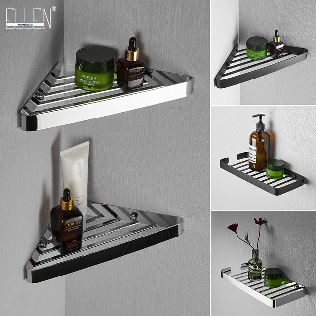 ELLEN Eckregal für das Badezimmer als Wandregal in Grau aus Edelstahl für die Dusche - Bild 1