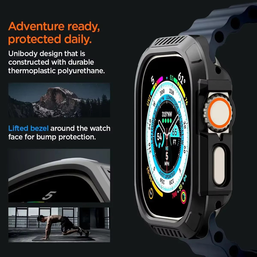 OAKCHARM Uhrenarmband-Zubehör, Schloss-Passform für Apple Watch Ultra 2/Ultra, 49 mm, Schwarz - Bild 3