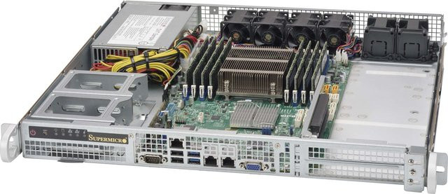 Supermicro SC515 350 Rack-Gehäuse 1U in Schwarz und Silber (CSE-515-350) - Bild 1