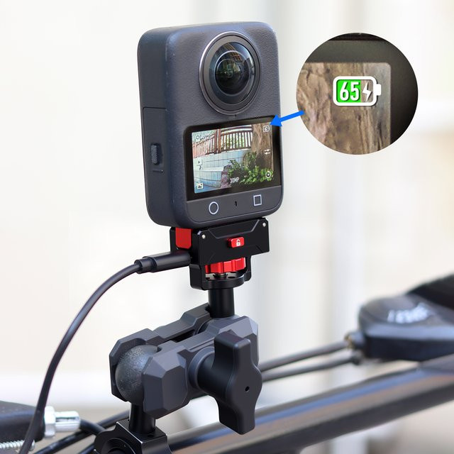 DJI Osmo Action Kamera Schnellverschluss-Magnethalterung mit USB-C Ladestation und 1/4 Zoll Stativanschluss in Schwarz - Bild 1