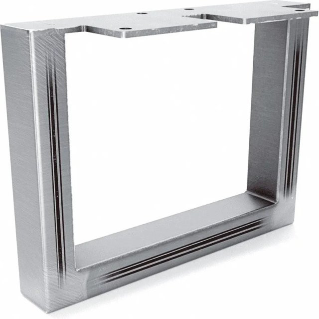 HEVVA Möbelbein GRAZ aus Rohstahl in Silber Matt, Höhe: 15 cm, Tiefe: 20 cm - Bild 1