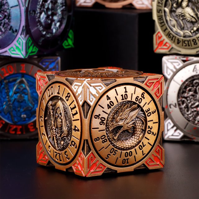 GSF 7-in-1-Spinnerwürfel für DND, Dungeons and Dragons, Metall, Set - Bild 1
