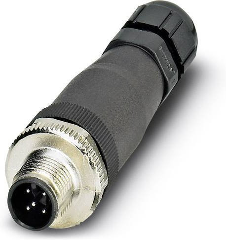 Phoenix Contact 1456466 Sensor-Aktor-Steckverbinder M12 Stecker gerade unkonfektioniert 5-polig schwarz aus Metall - Bild 1