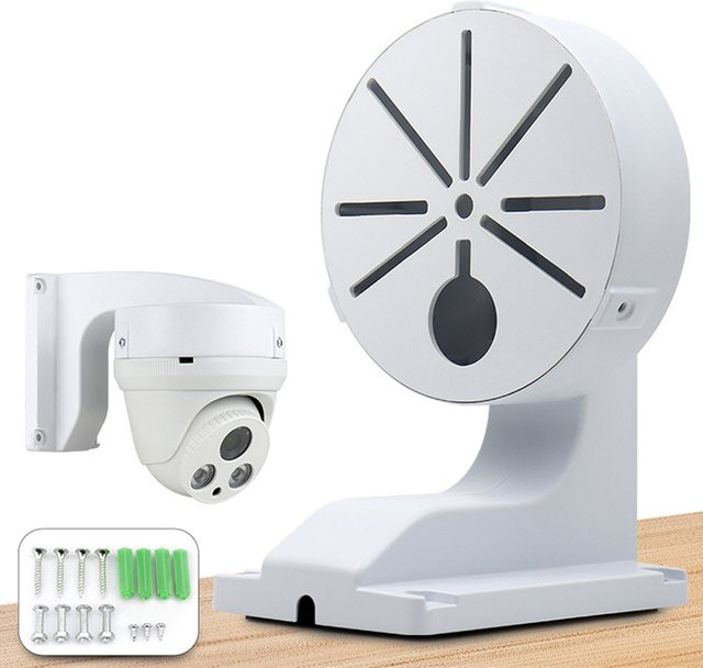 KOQZM L-Typ Dome Kamera Halterung für CCTV Überwachung aus Kunststoff in Weiß, Wandhalterung für Innen und Außen, Breite: 16,5 cm, Tiefe: 11,8 cm - Bild 1