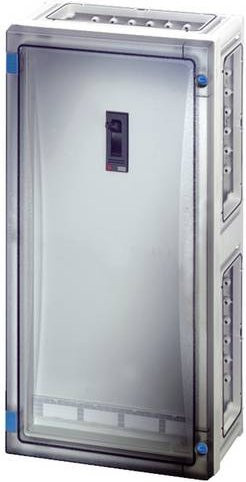 Hensel FP 5325 Verteilungskasten aus Kunststoff in Grau und Transparent, Wandmontage, B: 27,0 cm, H: 54,0 cm, T: 16,3 cm - Bild 1