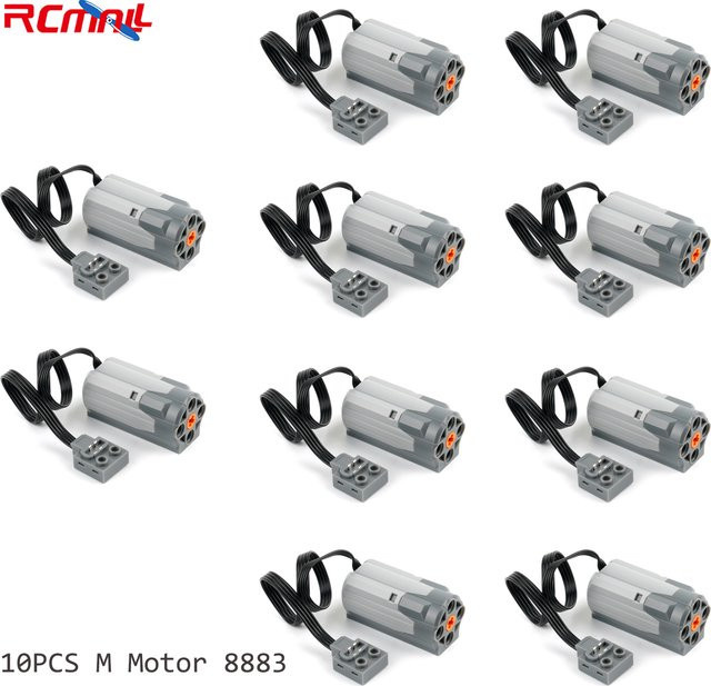 10 Stück Wishiot M Motor MOC Power Functions Kit Bausteine in Grau - Bild 1