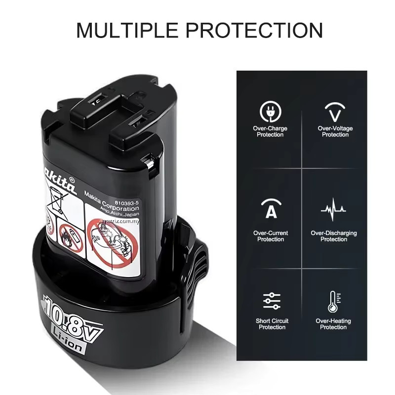 Makita Ersatz-Werkzeugakku 10,8 V mit 3,0 Ah oder 2,0 Ah für BL1013 BL1020 BL1030 TD090D DF030D - Bild 4