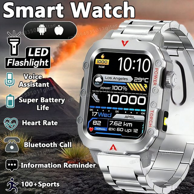 Ola Esporte Smartwatch, Schwarz, Herren, 2,01'' HD-Touchscreen, Bluetooth - Bild 1