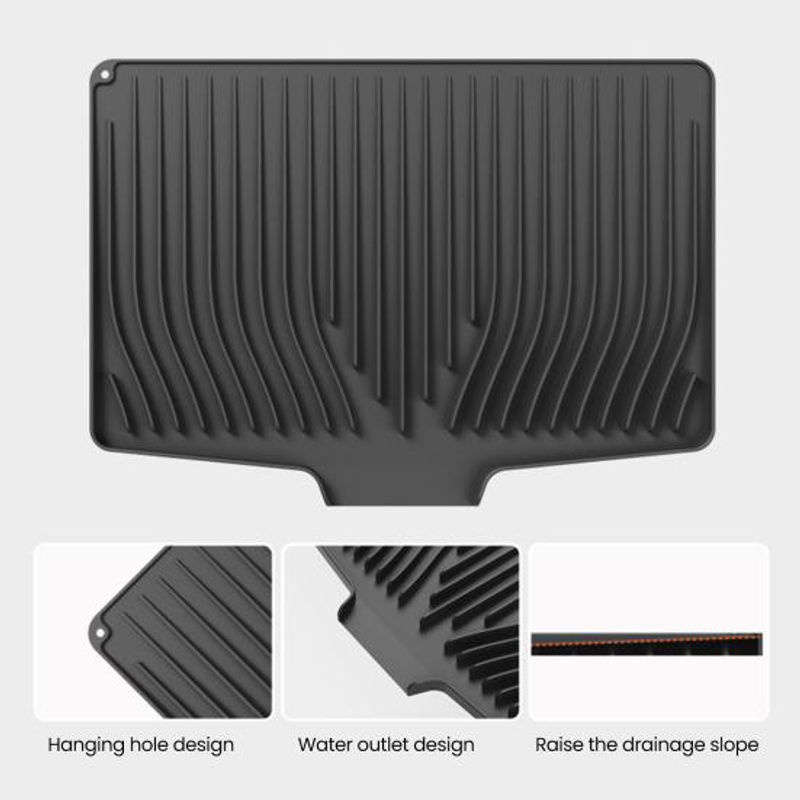 Yousheng Silikon-Abtropfmatte in rechteckiger Form mit schrägem Design für die Küche - Bild 5