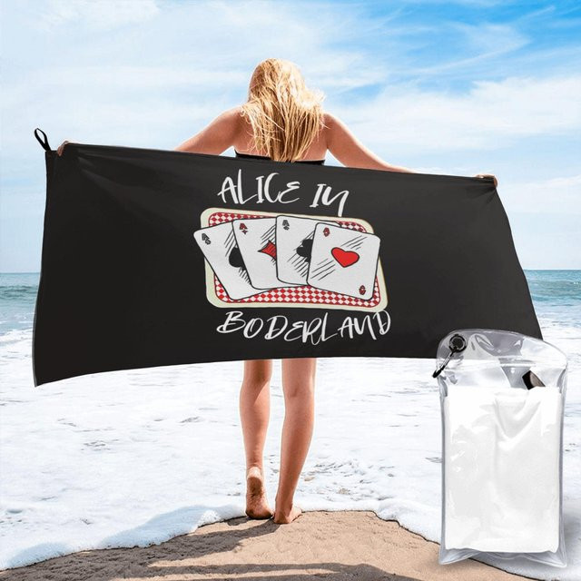 Alice In Borderland Strandtuch aus weicher Mikrofaser, schnelltrocknend und saugfähig, B: 30 cm, H: 60 cm - Bild 1