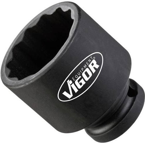 Vigor Kraft-Steckschlüssel-Einsatz V4477 Doppel-6kt. mit 1/2 Zoll Innenvierkant Antrieb, Farbe: Schwarz, Gesamtlänge: 50 mm - Bild 1