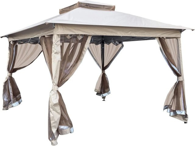 Jet-Line Gartenpavillon Kleopatra Faltbar mit Moskitonetz und Tragetasche in Beige, B/T/H: 300 x 300 x 270 cm - Bild 1