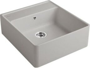 Villeroy & Boch Spülstein-Einzelbecken mit Ablaufgarnitur und Exzenter in der Farbe Fossil mit CeramicPlus Beschichtung - Bild 1