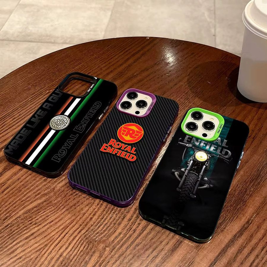 R-ROYALS E-ENFIELDS Schutzhülle für iPhone 17 Pro Max 17 Air 16 Pro 15 14 13 12 11 mit farbigem mattem Finish - Bild 2