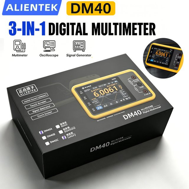 ALIENTEK DM40 3-in-1 Digital-Multimeter Oszilloskop und Signalgenerator mit IPS-Touchscreen in Gelb - Bild 1