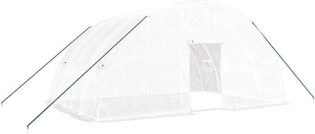 vidaXL Gewächshaus mit Stahlrahmen und Polycarbonat in Weiß, B/T/H: 6 x 4 x 2,85 m - Bild 1