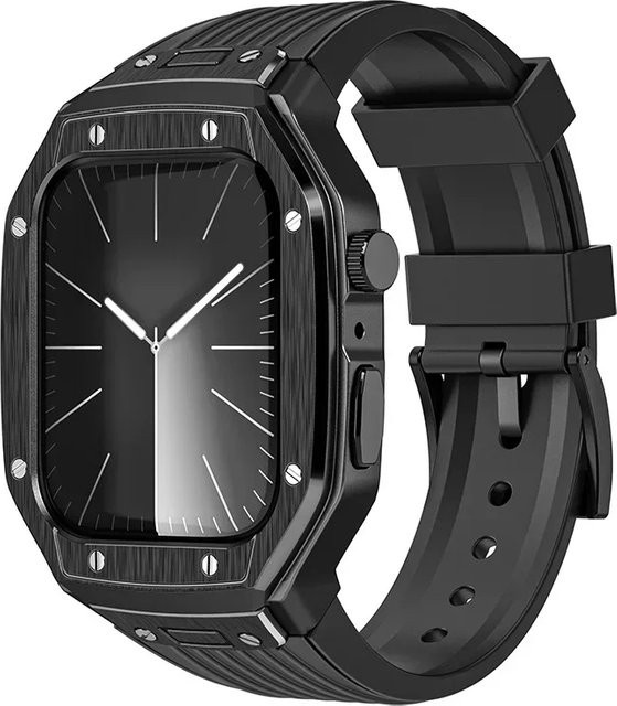 CAOWTAN Uhrenarmband Silikon, Edelstahl, Silber, Unisex - Bild 1