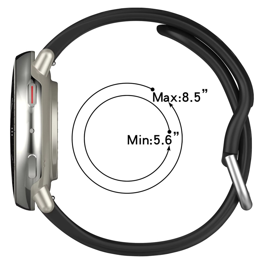 Amazfit Uhrenarmband Silikon, 20 mm, Schwarz, Unisex - Bild 4