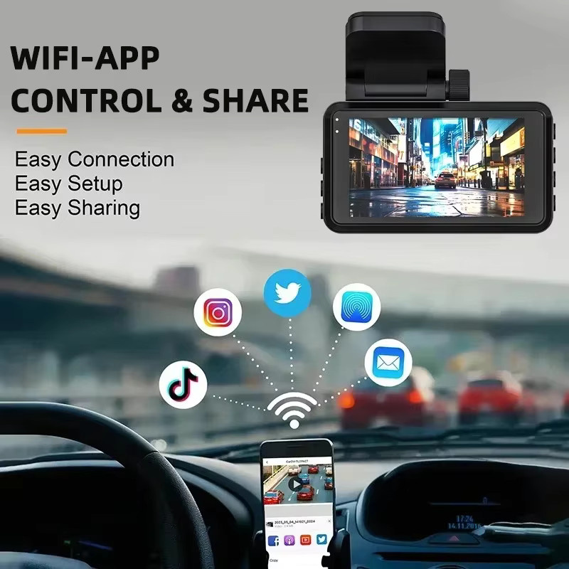 Bluavido 4K Ultra HD Dual Dash Cam in Silber mit 3,0 Zoll IPS-Bildschirm, WiFi-App-Steuerung, 170 Grad Weitwinkel, Nachtsicht und Parkmodus - Bild 5