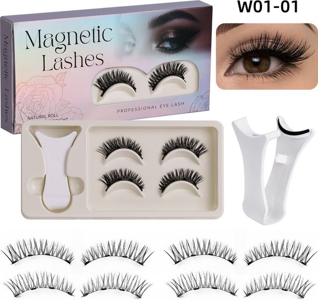 Goodobe Magnetische Wimpern, 3D-natürlich, 2 Paar, Unisex - Bild 1