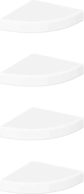 vidaXL Set aus 4 schwebenden Eckregalen in Hochglanz-Weiß, B/T/H: 25 x 25 x 3,8 cm - Bild 1