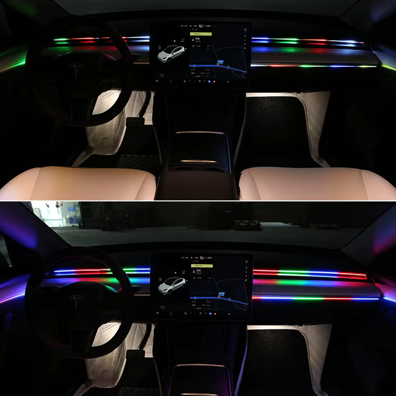 Bunte RGB LED Musik Rhythmus Atmosphäre Beleuchtung für die Auto Mittelkonsole mit USB-Anschluss - Bild 2
