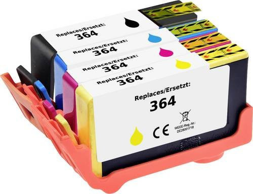 Renkforce Druckerpatronen Kombi-Pack kompatibel mit HP 364 in Cyan, Magenta und Gelb - Bild 1