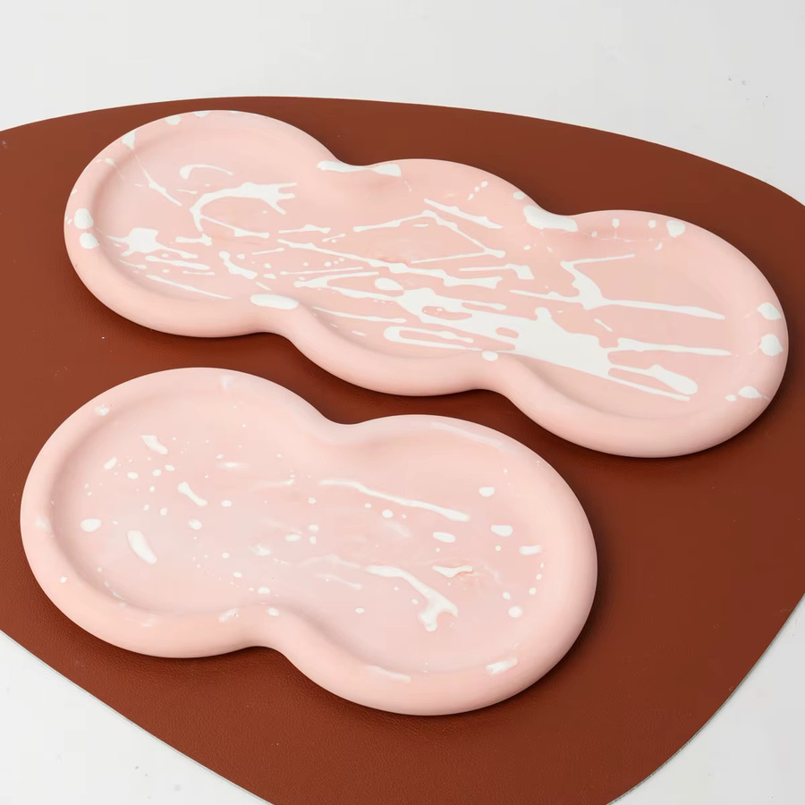 UDOCOOL Silikonform für runde Beton-Tabletts und DIY-Untersetzer in Pink - Bild 2