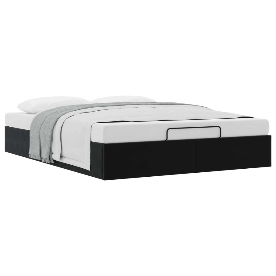 vidaXL Ottoman Bettgestell aus Samt in Schwarz mit Lift-up-Funktion B/T: 152 x 203 cm - Bild 2