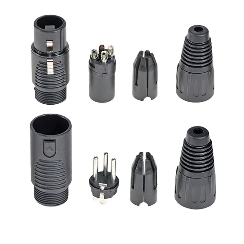 FRHY 4er-Set XLR 3-Pin Stecker und Buchsen in Schwarz für Mikrofon-Audio-Kabel in Pro-Grade High-Fidelity Qualität - Bild 3