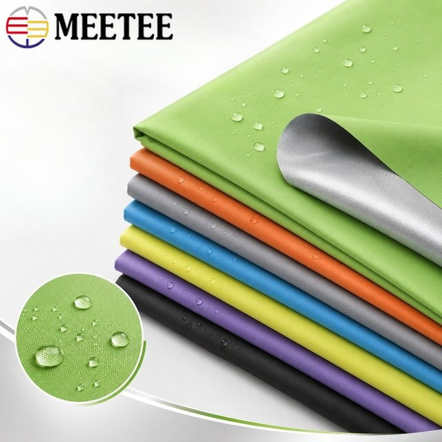 Meetee Ripstop-Stoff aus Polyester, wasserdicht und silberbeschichtet, Farben: Silber, Grün, Mehrfarbig, B/H: 100-500 x 148 cm - Bild 1