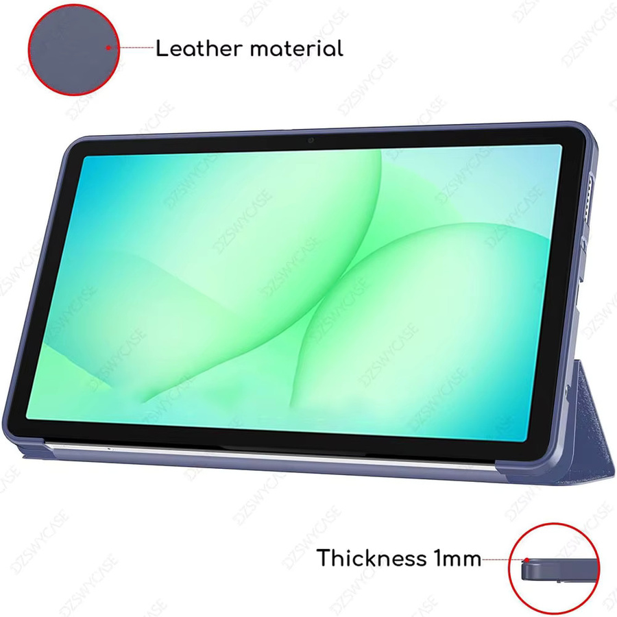 Silikonhülle für Samsung Galaxy Tab A9 und A11 8,7 Zoll SM-X110 X130 in Blau mit dreifach faltbarem Ständer und automatischer Schlaf-Wach-Funktion - Bild 4