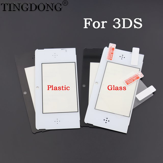 TingDong Bildschirmglas für 3DS in Schwarz-Weiß inklusive LCD-Bildschirmglas-Abdeckung und Schutzfolie - Bild 1