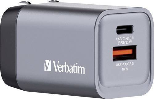 Verbatim GNC-35 Universal GaN-Ladegerät 35W mit 1x USB-A und 1x USB-C in Schwarz/Grau - Bild 2