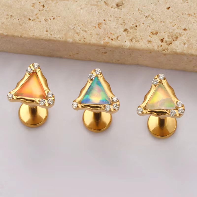 ZOORBODY JEWELRY Ohrring Titan, Opal, Zirkonia - Bild 2
